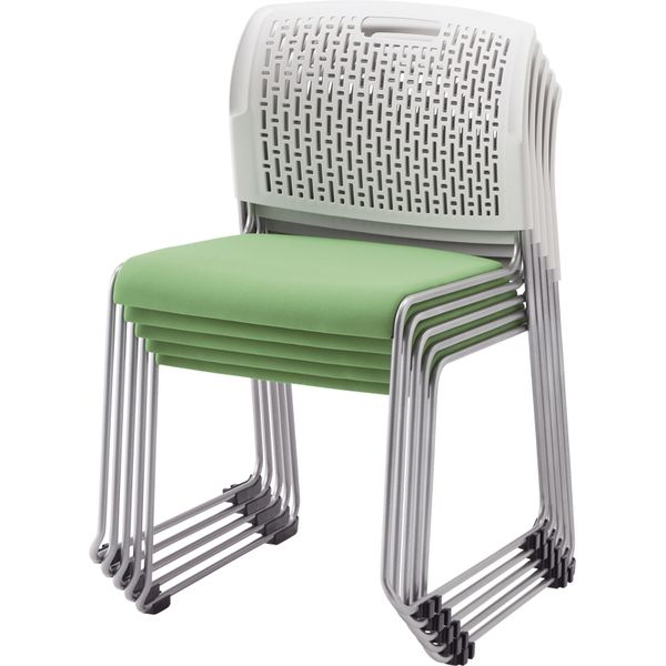 軒先渡し】サンケイ ループスタッキングチェア背スリットPP樹脂座ダイ