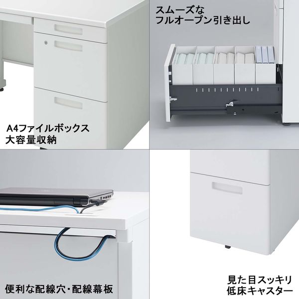 組立設置込】コクヨ インベントデスク INVENT 平机 幅1400×奥行600×高さ700mm ホワイト/ホワイトナチュラル 1台（直送品） -  アスクル