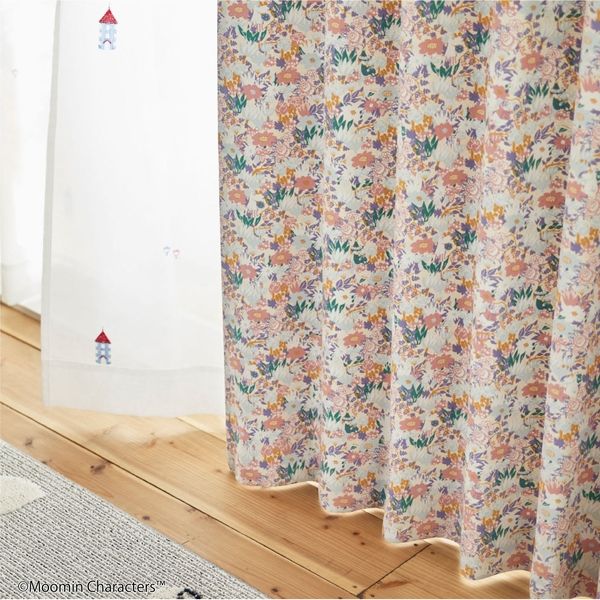 スミノエ MOOMIN セミオーダー カーテン コバナドレープ 1800×2150mm ピンク 1セット(2枚入)（直送品）