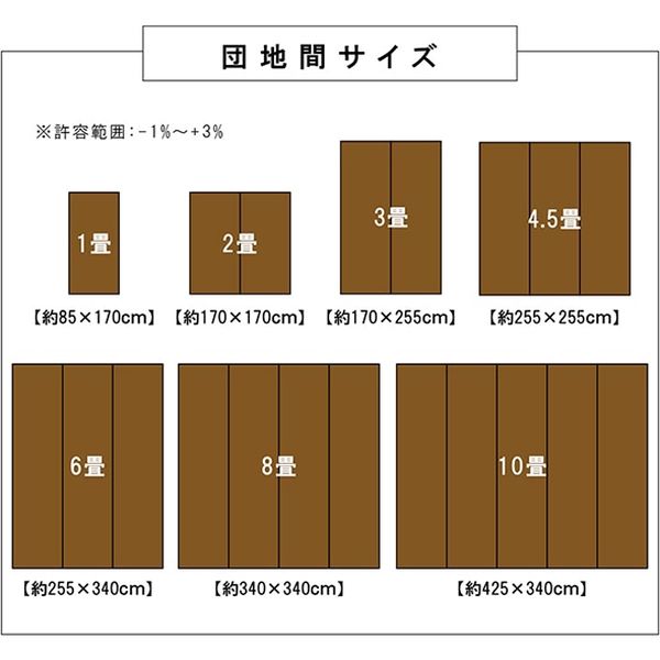 イケヒコ バルカン 上敷 団地間6畳 2550×3400mm グリーン