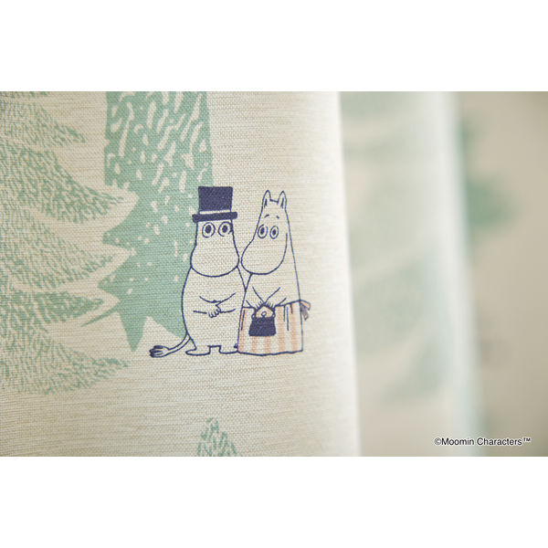 スミノエ MOOMIN ムーミン 遮光カーテン プート 1000×1780mm ライトブルーグリーン 1枚（直送品） - アスクル