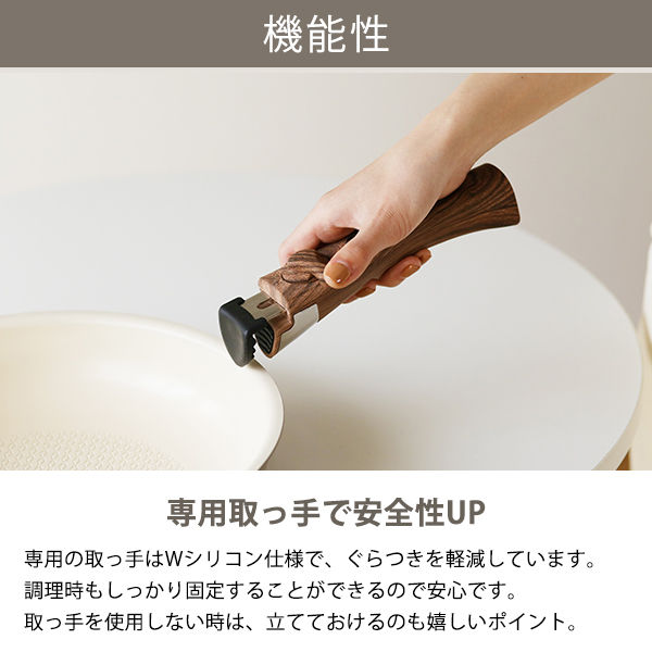 アウトレット】取っ手が取れるセラミックフライパン 3点セット（20cm