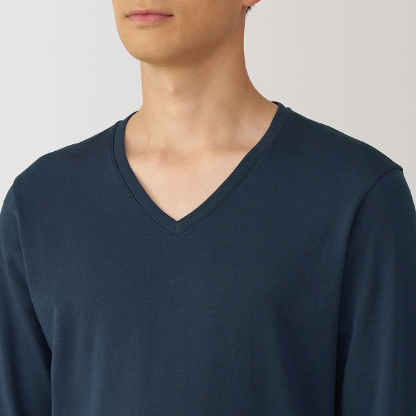 メンズ】無印良品 紳士 あったか綿 厚手 Vネック長袖Tシャツ