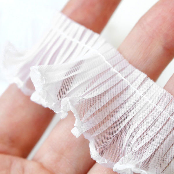 エスポール　水色　フリルレース付き　B75 銀ラメ線入り 楽天市場】【日本製】リボン通し風 両サイドフリルラッセルレース 約