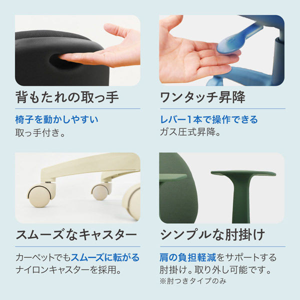 Netforce ワンカラーデスクチェア 肘無 オフィスチェア 学習