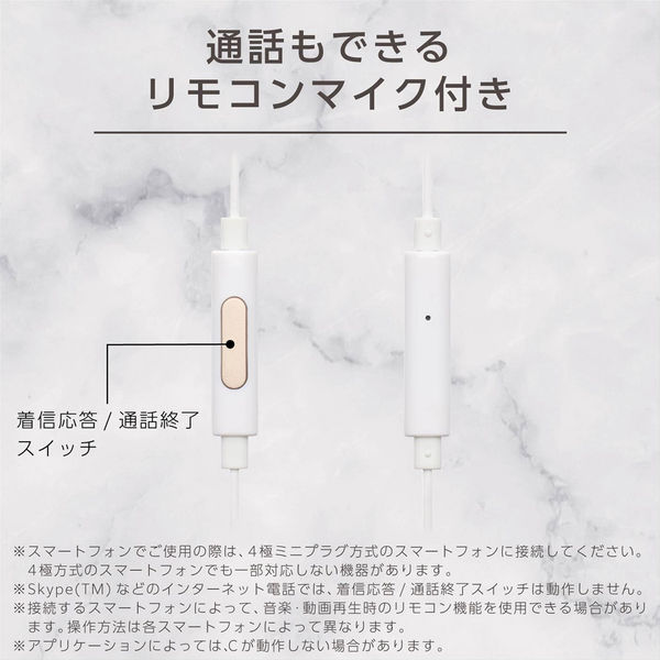 イヤホン 有線 マイク付き 4極 L型プラグ セミオープン型 ILMF