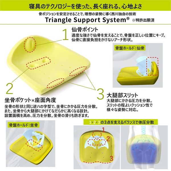 西川 Keeps 骨盤サポート まっすぐ姿勢 クッション 子供用 高