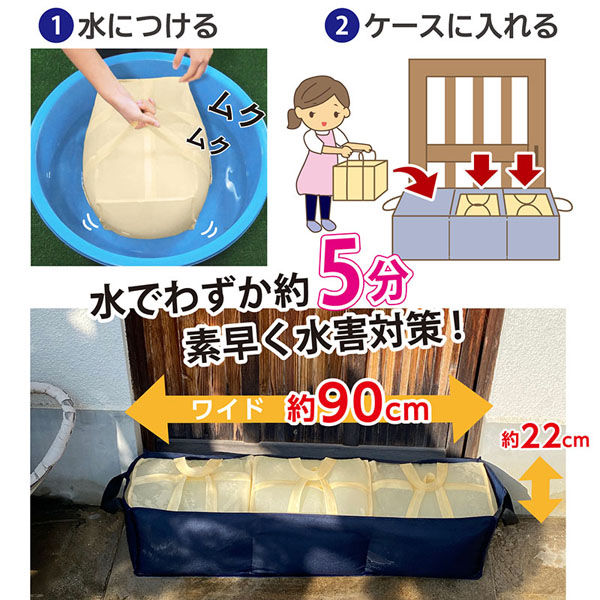 吸水土のう袋 3枚入り　5セット PALTAC 吸水土のう袋 3枚入り 水で膨らむ タイプ : Rose Cheek