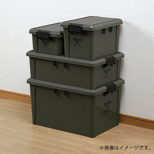 ベストコ コンテナ ボックス 収納 積み重ね M 浅型 カーキ Boite