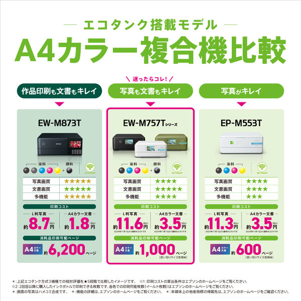 エプソン EW-M757TW 1台 - アスクル エプソン EW-M757TW 1台 - アスクル