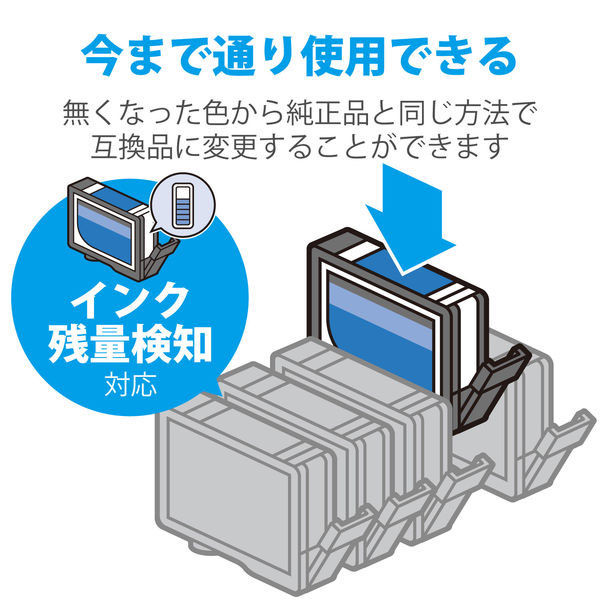 エプソン（EPSON）用 互換インク CC-EKAMLBK ブラック （KAM-BK-L互換） 1個（わけあり品） - アスクル