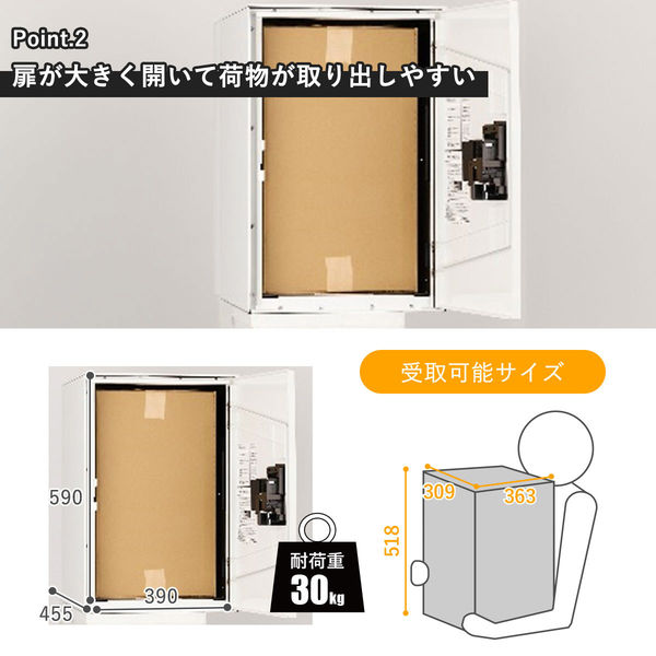 軒先渡し】ナスタ 宅配ボックスL 壁埋込 プッシュボタン錠 KS