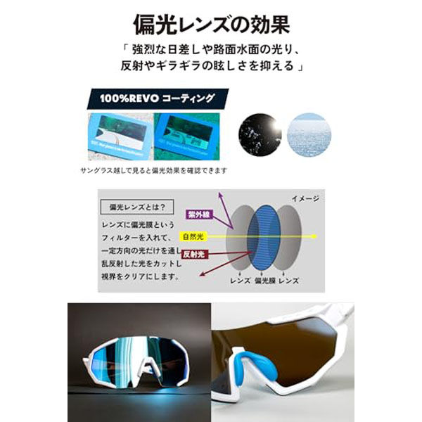 GORIX GS-POLA547 REVO偏光サングラス 白フレームxブルーレンズ GORIX GS-POLA547 REVO偏光サングラス 白フレームxブルーレンズ