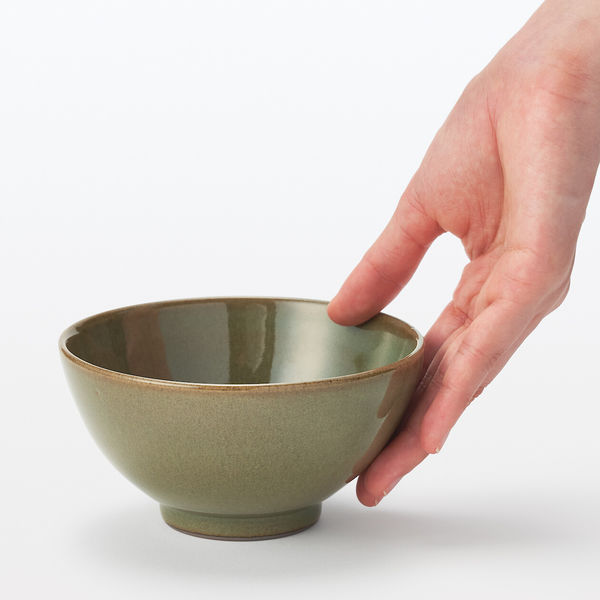 万壽無疆美術品飯碗 無印良品 萬古焼 飯碗 大 ビードロ釉 約直径13cm 良品計画 - アスクル