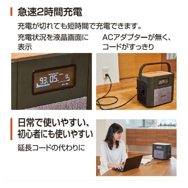 工進 ポータブル電源 定格1200W BPS-12L 1台（直送品） - アスクル