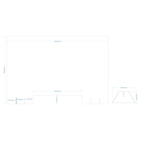 フルネス アクリルパーテーション 厚み3ｍｍ 幅900×高さ600mm 透明