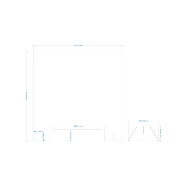 フルネス アクリルパーテーション 厚み3ｍｍ 幅600×高さ600mm 透明