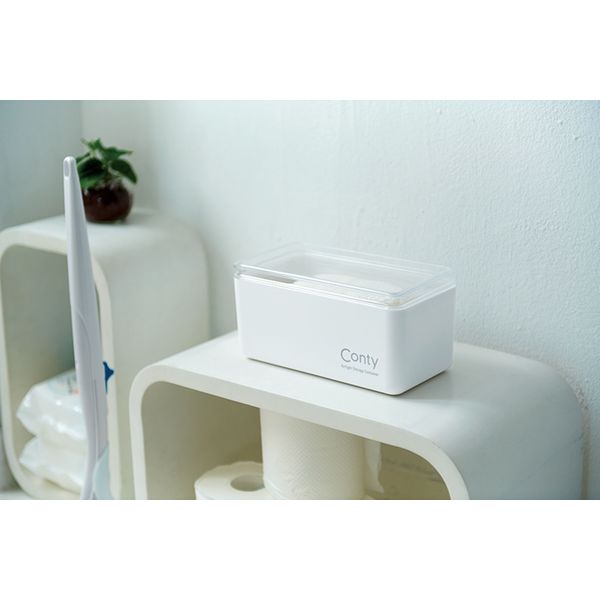 伊勢藤 パッキン付き抗菌収納ケース Conty ホワイト I-597 1セット(4個