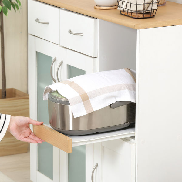 不二貿易 キッチンカウンター サージュ ホワイト×ナチュラル 99522 1台