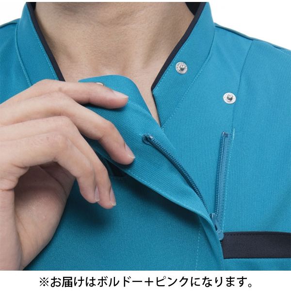 ナガイレーベン 男女兼用スクラブ ボルドー+ピンク BL RF-5162 1