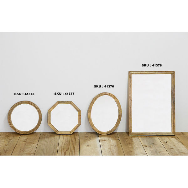 ポッシュリビング ミラー オクト W36×D2.5×H36cm マンゴーウッド