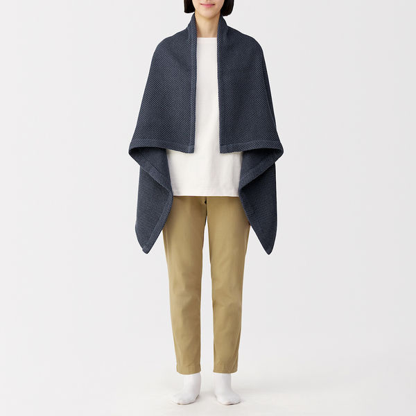 無印良品 綿麻 ワッフル織 ブランケット 80×130cm