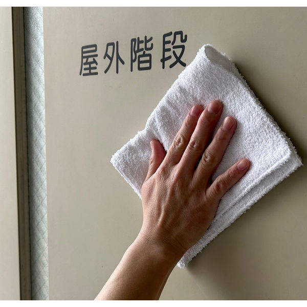 日繊商工 使い捨てにもぴったりな雑巾 □やや厚手 □白色 832004-(60