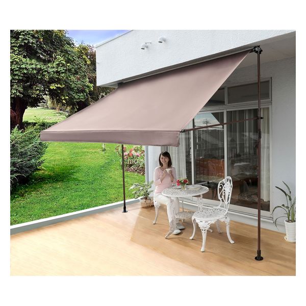 谷村実業 物干竿付 オーニングIV TAN-900-30A(BR) 1個