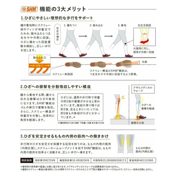 アサヒシューズ メディカルウォークMS-L オーク KV77458-22 1足（直送