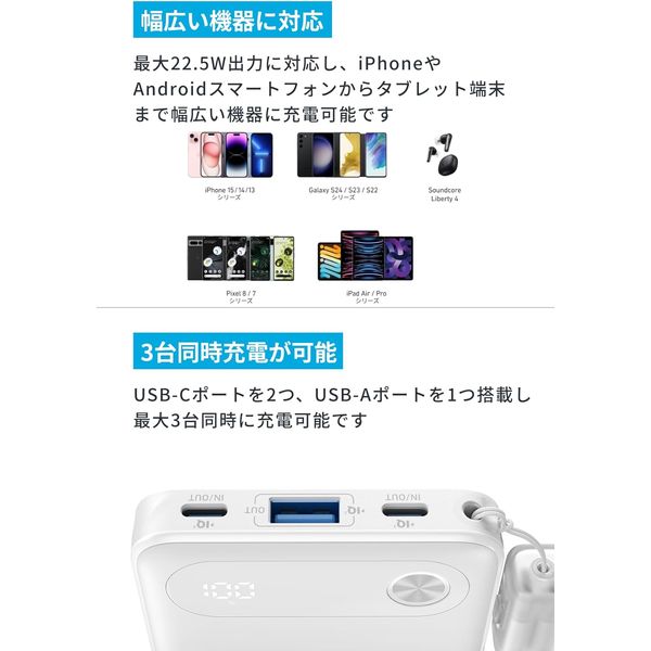 Anker モバイルバッテリー Power Bank （10000mAh、22.5W