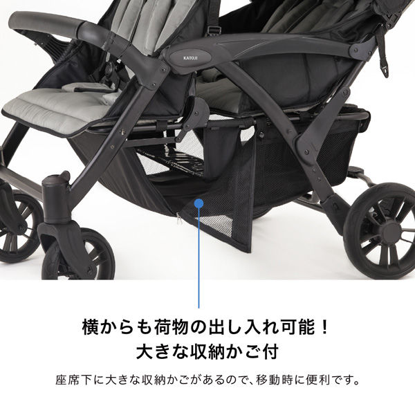 カトージ 4人乗りベビーカー(ブラック) 41465 1台（直送品） - アスクル