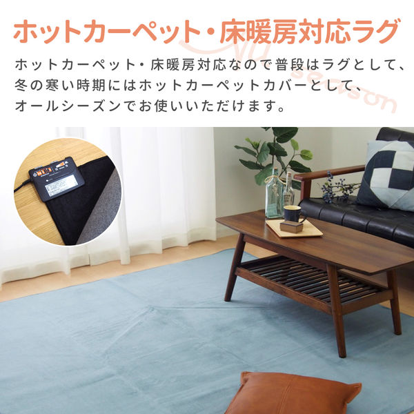 萩原 メレンゲタッチの洗えるコンパクトラグ 1850×2400mm ベージュ 240620514 1枚（直送品）