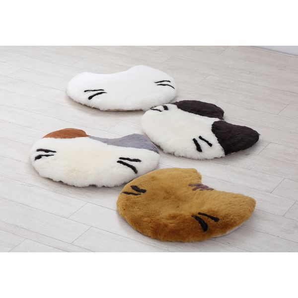 西川 ネコ型ムートンクッション シロネコ ふんわりかわいい 西川 ネコ型ムートンクッション シロネコ ふんわりかわいい