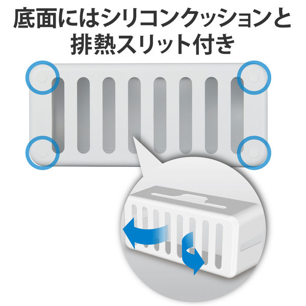エレコム 多機能ケーブル収納ボックス/スタンド付/大/ホワイト エレコム 多機能ケーブル収納ボックス/スタンド付/大/ホワイト