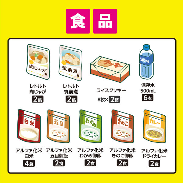 アイリスオーヤマ 防災リュックセット　長期保存食品付き　２人用　６７点 NBS2-67 1セット（直送品）