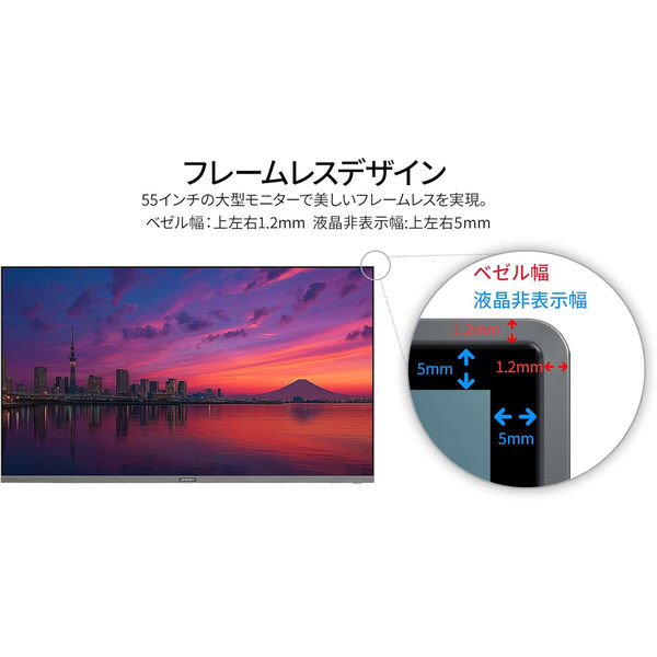 JAPANNEXT 55インチ ワイド 4K液晶ディスプレイ JN-V55U-M-H5 1台