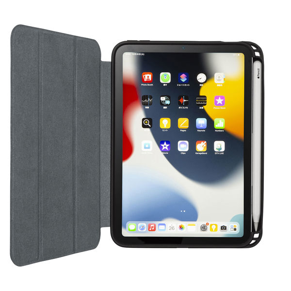 サンワサプライ iPad mini 2021 Apple Pencil収納ポケット付きケース
