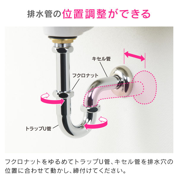 カクダイ ガオナ 壁排水金具 25mm （洗面・手洗器用 オーバーフローなし 金属製） GA-MG028（直送品） - アスクル