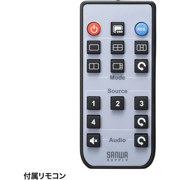 サンワサプライ HDMI画面分割切替器 4分割画面 4入力1出力 4K対応 SW