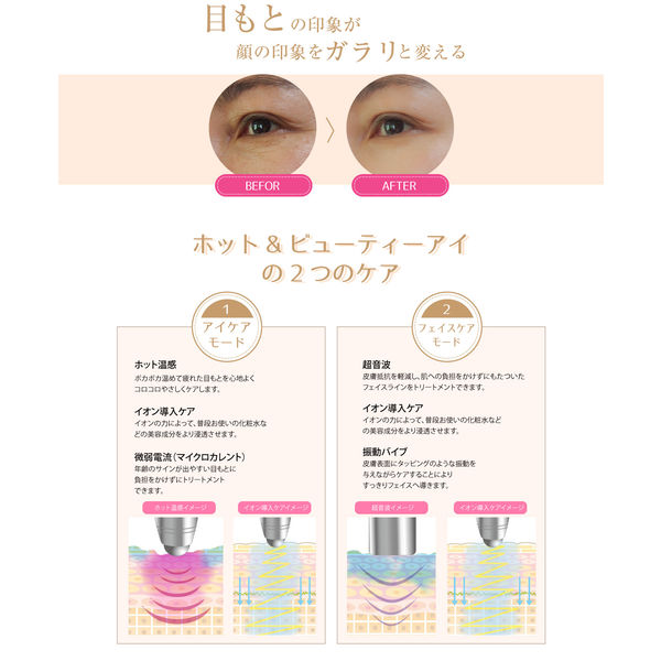 Bplus ホットアンドビューティーアイ HOT&BEAUTY EYE 美顔器 目元ケア BP-HBI01 1台