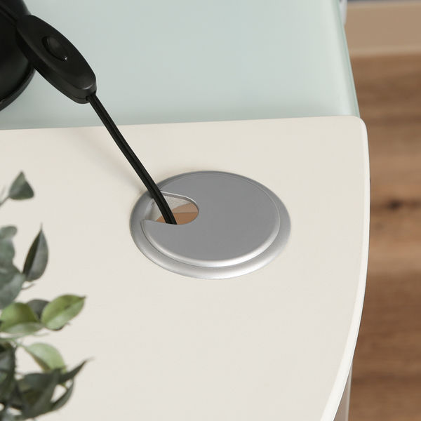 不二貿易 L型デスク ガラス CT-1040WH 幅1560×奥行1560×高さ760mm