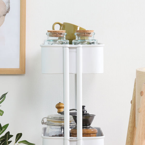 不二貿易 キッチンワゴン バスケット3段 スリム 幅390×奥行270×高さ