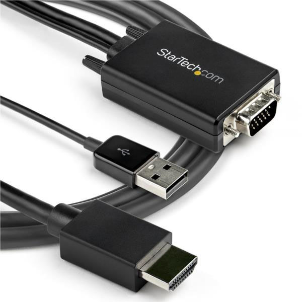 変換ケーブル VGA - HDMI 2m 変換アダプタ VGA2HDMM2M 1個 StarTech