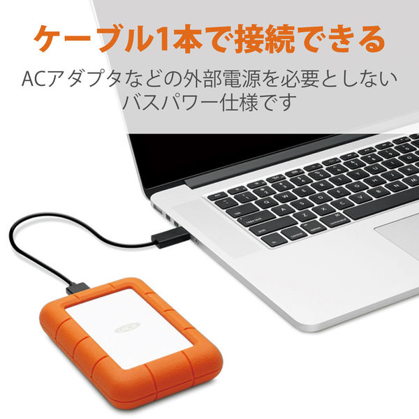 HDD 外付け 4TB ポータブル 2年保証 Rugged Mini HDD LAC9000633 LaCie ...