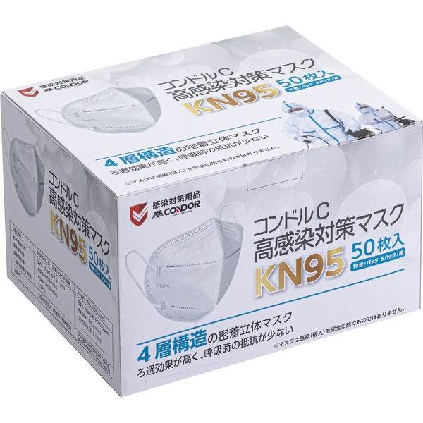山崎産業 コンドル C 高感染対策マスク （防塵用マスク）KN95 400枚