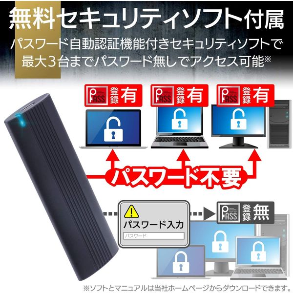 SSD 外付け ポータブル 250GB USB3.2(Gen2) ブラック ESD-EH0250GBK