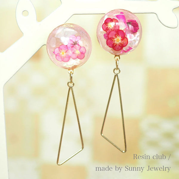金魚(試作)レジンヘアゴム 花金魚 ピンク&シルバーラメ