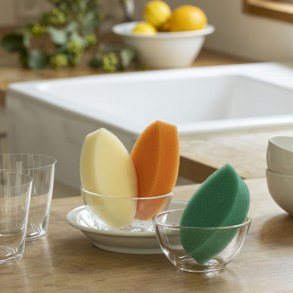 亀の子スポンジ DO 高品質 手に馴染み握りやすい 木の葉型 キッチン