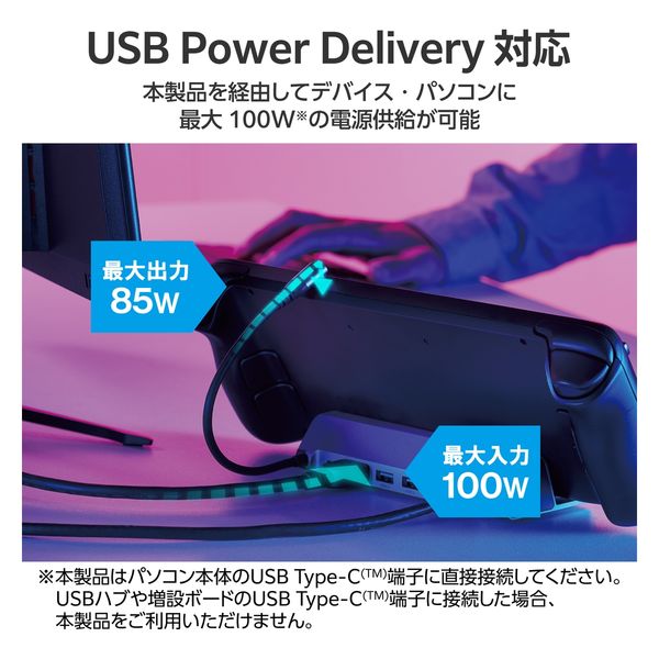 USB Type C ドッキングステーション ドック 6-in-1 PD 85W出力