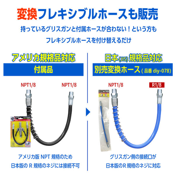 ベスト・アンサー グリースガン用グリスノズルホース付き diy